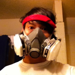 Wear breathing apparatus because that paint and thinner is NO JOKE