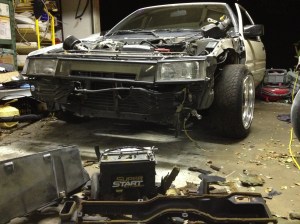 Look close at the driver-side wheel and you can see the damage